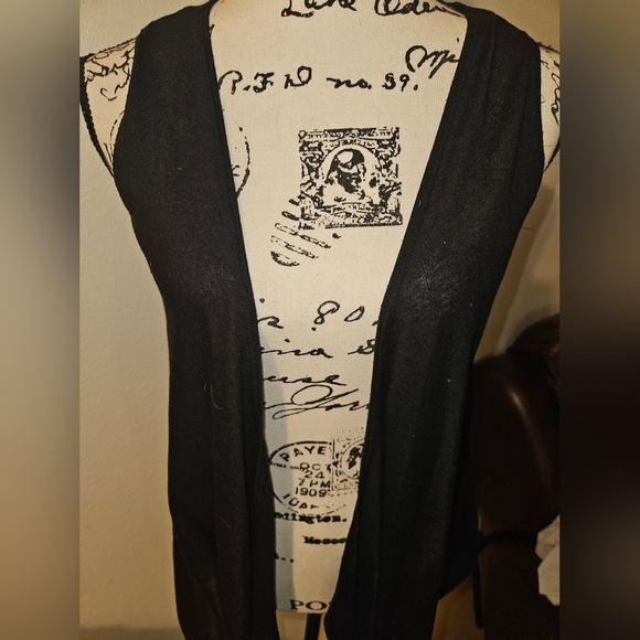 Christine Gerard Womans Black Open Front Sleeveless Vest - Picture 2 of 7